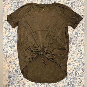 Lululemon Olive Green Tie Back Shirt